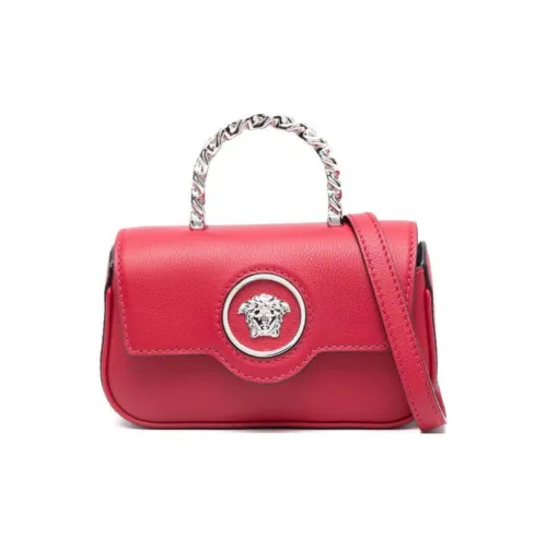 VERSACE La Medusa Телячья кожа Одно плечо Сумка Мини Женские Рубины Красный