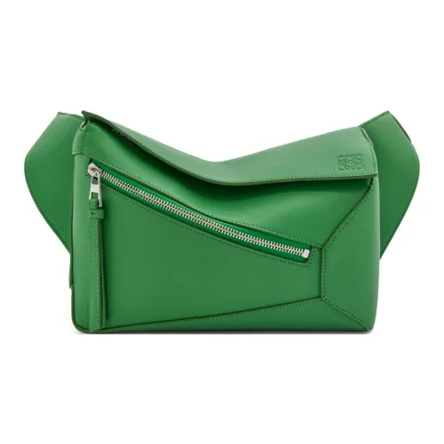 LOEWE Пазл Телячья кожа Бананка Маленький Мужской Тропический Зеленый