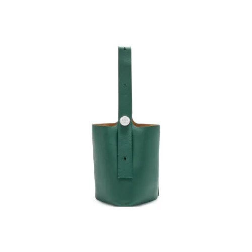 LOEWE Pebble Bucket Телячья кожа с рельефом Ведро-сумка Сумка Сумка через плечо Большая Мужская Зеленая