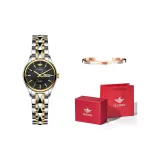 Стальной браслет с черным циферблатом