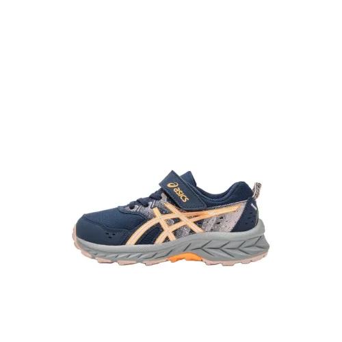 Asics Gel Venture 9 Дышащий Поддержка Отскок Низкий Топ Детская Беговая Обувь Темно-Синий Детский