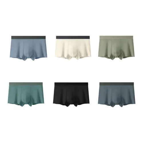 MIIOW Cool Verdant+Морской зеленый+Темно-синий+Шпинатный синий+Миндально-желтый+Черный мужские боксер-шорты