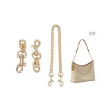 Тренер прямой Золотой Свиной нос Цепочка 7 см [Два] + Декоративная цепочка Щенок Пряжка 45 см