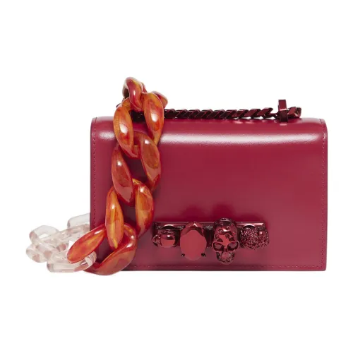 Alexander McQueen JEWELLED SATCHEL Коровья кожа Сумка через плечо Мини Женская Красная