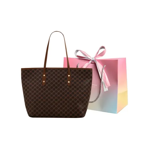 Aini Rabbit ПУ (полиуретан) Сумка-тоут Сумка для покупок Сумка через плечо Большая Женская Черная Бежевая Кофейная