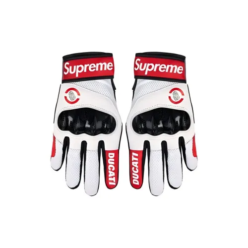 Supreme Спортивные перчатки из кожи унисекс белый