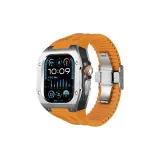 [Серебряный корпус, черная середина, рамка] оранжевый фторкаучуковый ремень, застежка-бабочка