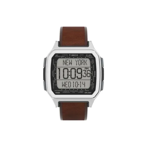 TIMEX Command Urban™ Collection Мужские часы Кварцевый механизм Кожа Силиконовый ремешок 47 мм Серый циферблат