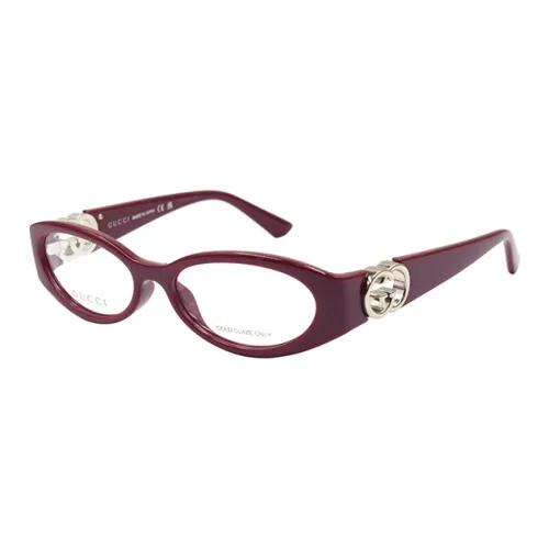 GUCCI Пластиковая оправа Овал OPTICAL Очки Женские Темно-красный