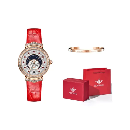 Oupinke AIR BORN Collection Кварцевый механизм Кожаный ремешок Часы Женские Часы Синий циферблат