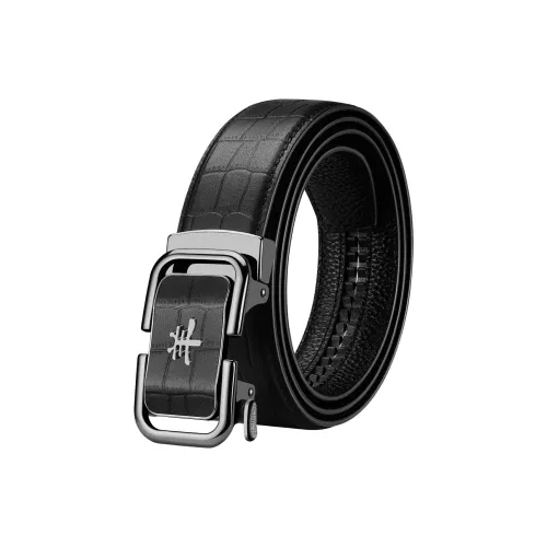 JEEP SPIRIT Ремни из коровьей кожи Мужской Черный 3,5CM