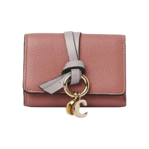 Chloe Alphabet с рельефным узором телячья кожа кошелек мини женский розовый