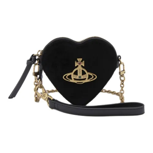 Vivienne Westwood Хлопок Сердце-Формированная Сумка Сумка через плечо Женская Черная