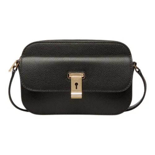 BALLY Коровья кожа крупнозернистая текстура плечо сумка маленькая женская черная