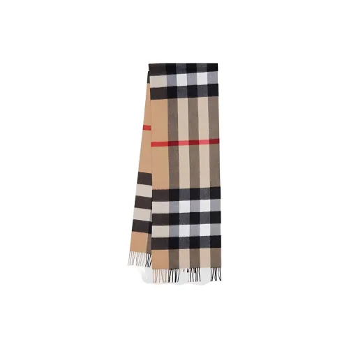 Burberry Шарф Из Кашемира В Клетку Прямоугольная Форма Бахрома
