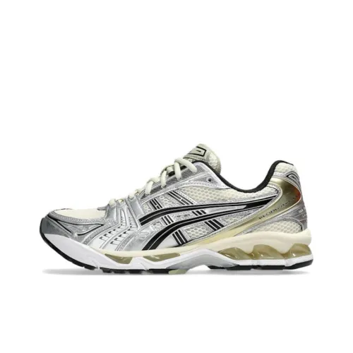 ASICS Gel Kayano 14 Амортизация Износостойкий Низкий Топ Беговые кроссовки Унисекс Бежевый Серебряный