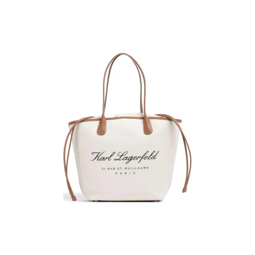 KARL LAGERFELD Хлопок Плечевая сумка Средняя Женская Айвори Коричневый