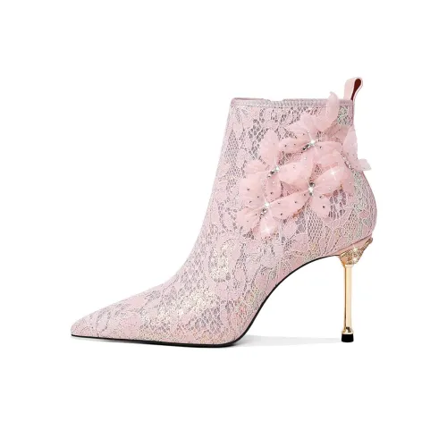 Hoov Ботильоны Женские Вишневый Цветок Розовый