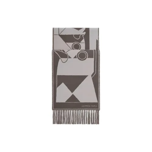 HERMES Вязаные шарфы Унисекс Серый
