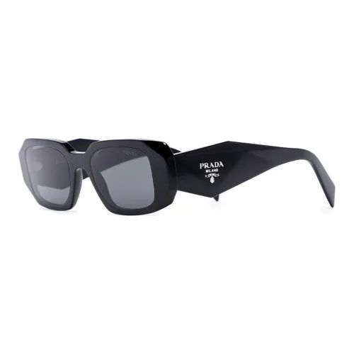 PRADA Пластик Квадратные Солнцезащитные очки Унисекс Черные