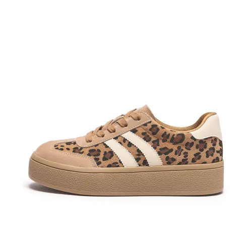 Hotwind Vintage Leopard Series Скейтборд Кроссовки Низкие 02 Коричневые Женские