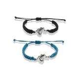 Браслет "Лошадь", Черный + Синий