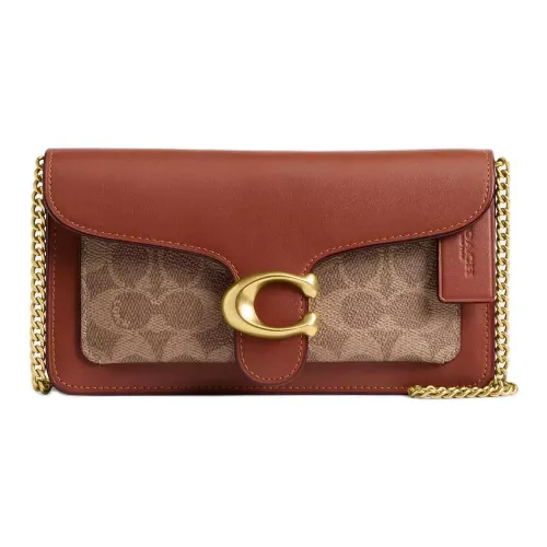 COACH Tabby Утонченный Телячья кожа Сумка на плечо Маленькая Женская Латунь Гаванский Карамель