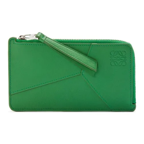 LOEWE Пазл Телячья кожа Монета Кошелек Держатель для карт Мужской Тропический Зеленый