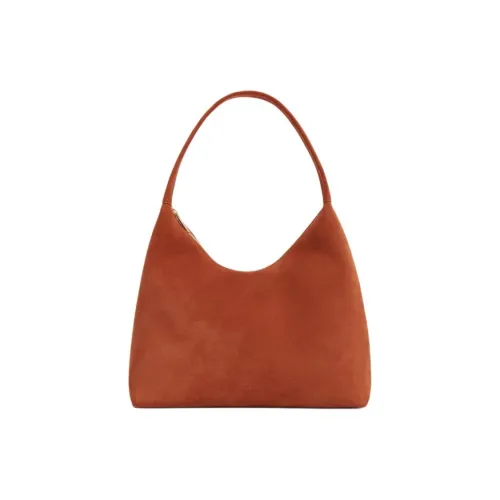 MANSUR GAVRIEL Замша Телячья Кожа Плечевая Сумка Женская Оранжевая Коричневая