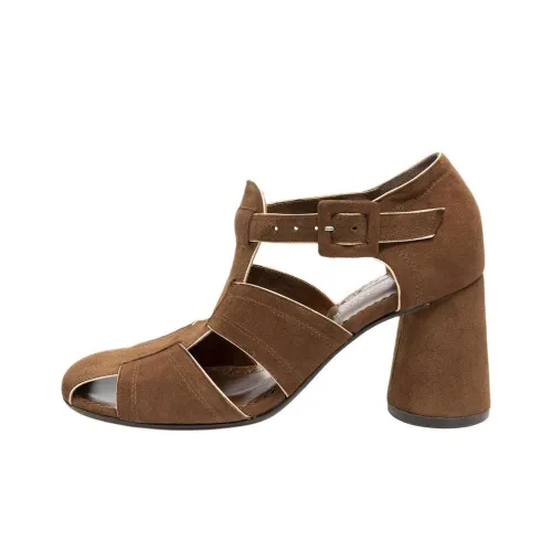 Sarah Chofakian Austin Грубый каблук Высокие каблуки 4CM Женские Коричневый