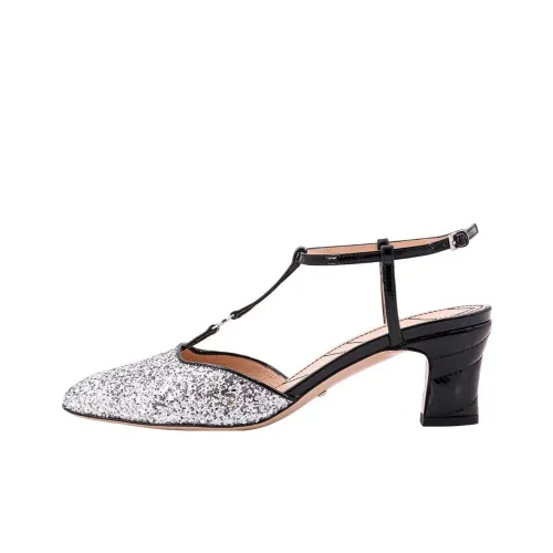 GUCCI Грубый каблук Высокие каблуки 5,5 см Женские Серебряные