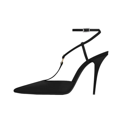 SAINT LAURENT Luna Узкий каблук Высокие каблуки Женские Черный