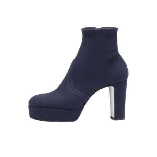 CHANEL 24K Ботильоны 11 см Женские Морской Синий