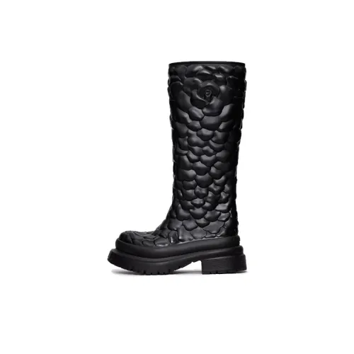 Valentino Atelier Обувь 03 Розовый Edition GARAVANI Колено Высокие сапоги Женские Черный