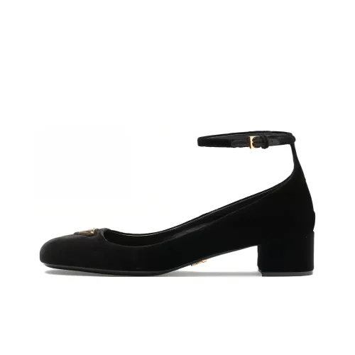 PRADA Грубый каблук Высокие каблуки 3,5 см Женские Черный