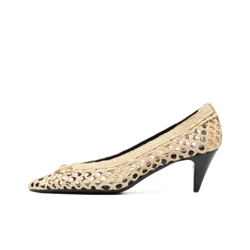 SAINT LAURENT Конусный каблук Высокие каблуки Женские Бежевый