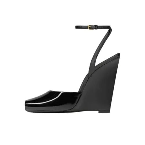 SAINT LAURENT LA Scandale Клиновидный каблук Высокие каблуки 11 см Женские Черный