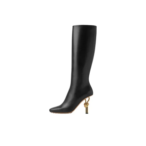 Bottega Veneta Knot Knee-High Boots 9cm Женские Черные