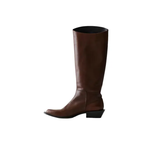 TIBI Dean Knee-High Boots Женские Красный Коричневый