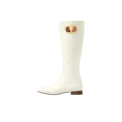 Valentino Vlogo Signature Колено Высокие сапоги Женские Белые
