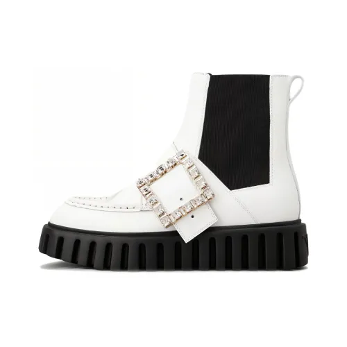 Roger Vivier VIV' Go Толстый Короткий Челси Женские Белые