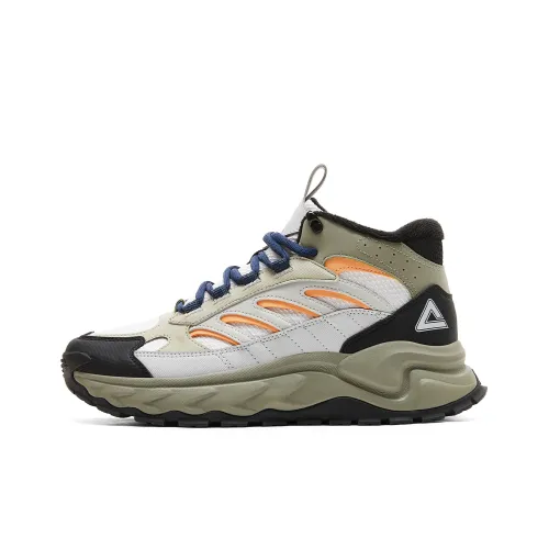 PEAK Противоскользящий Устойчивый к истиранию Устойчивый к отскоку Высокий топ Casual Мужской Светло-серый Зеленый