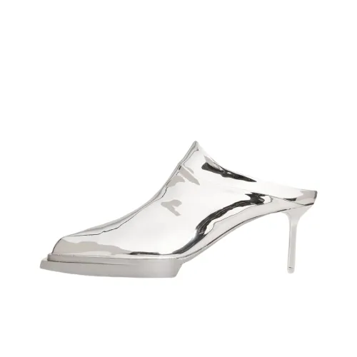 1017 ALYX 9SM совместный узкий каблук домашние тапочки 7 см Женские Серебряные