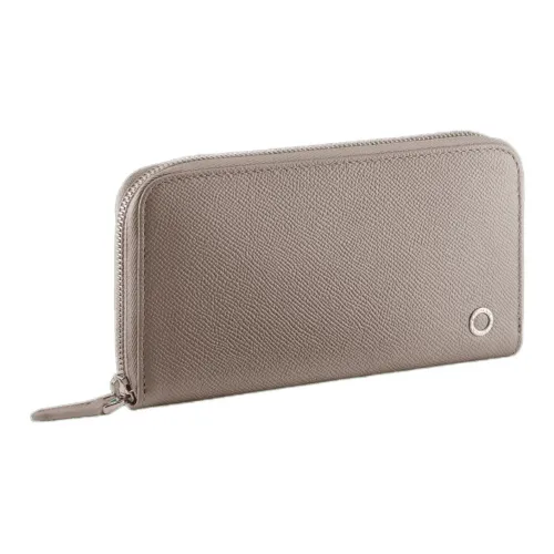 BVLGARI Телячья кожа Кошелек Большой Мужской Серый