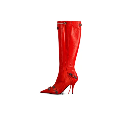 BALENCIAGA Cagole Высокие сапоги до колена Женские Красные