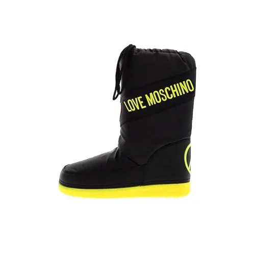 LOVE MOSCHINO Термические Увеличение Высоты Ботинки Crew Сноубутсы Женские Черные Желтые