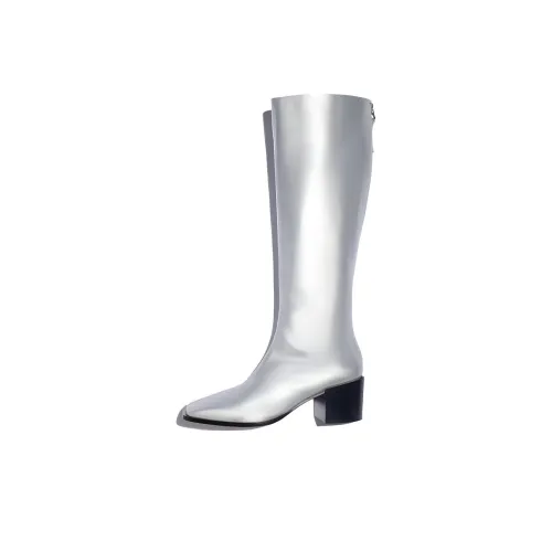 Aeyde Колено Высокие сапоги 7,5 см Женские Серебряные