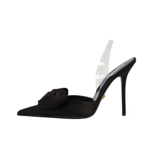 VERSACE Sling Спина Узкий каблук Высокие каблуки 11 см Женские Черный