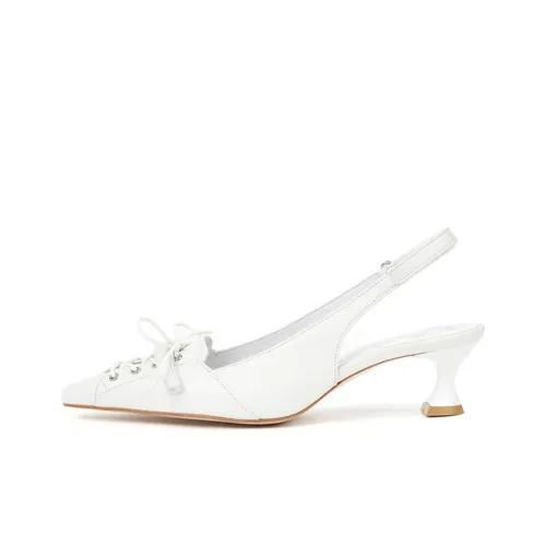 OPEN YY Песочные часы Высокие каблуки Женские Белые