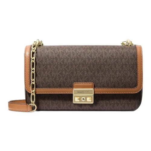 MICHAEL KORS Tribeca Покрытый холст Сумка через плечо Сумка на плечо Большая Женская Бронза с Желудем